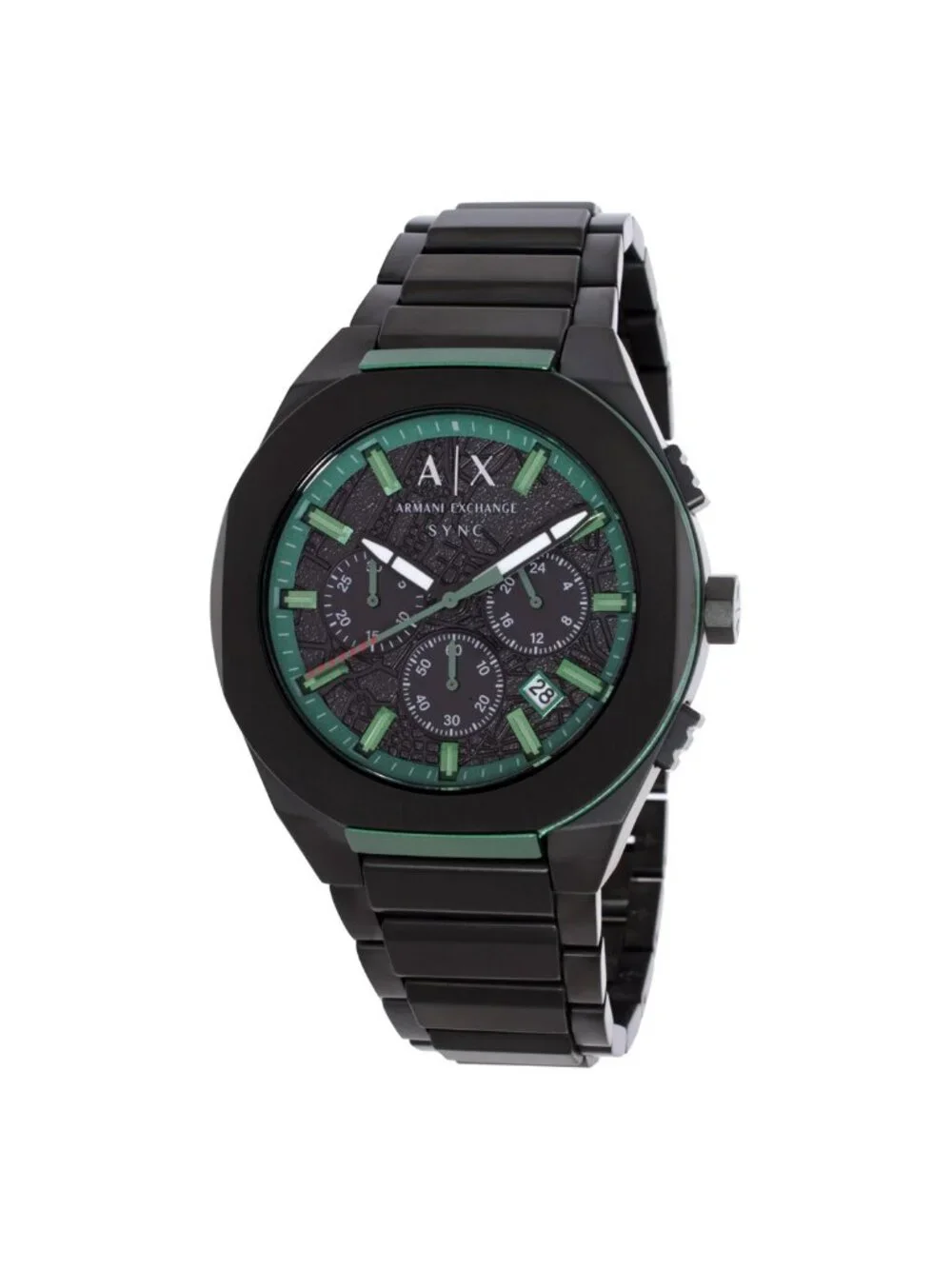 NWT Armani Exchange Sync Chronograph Quartz Black Dial Men's Watch